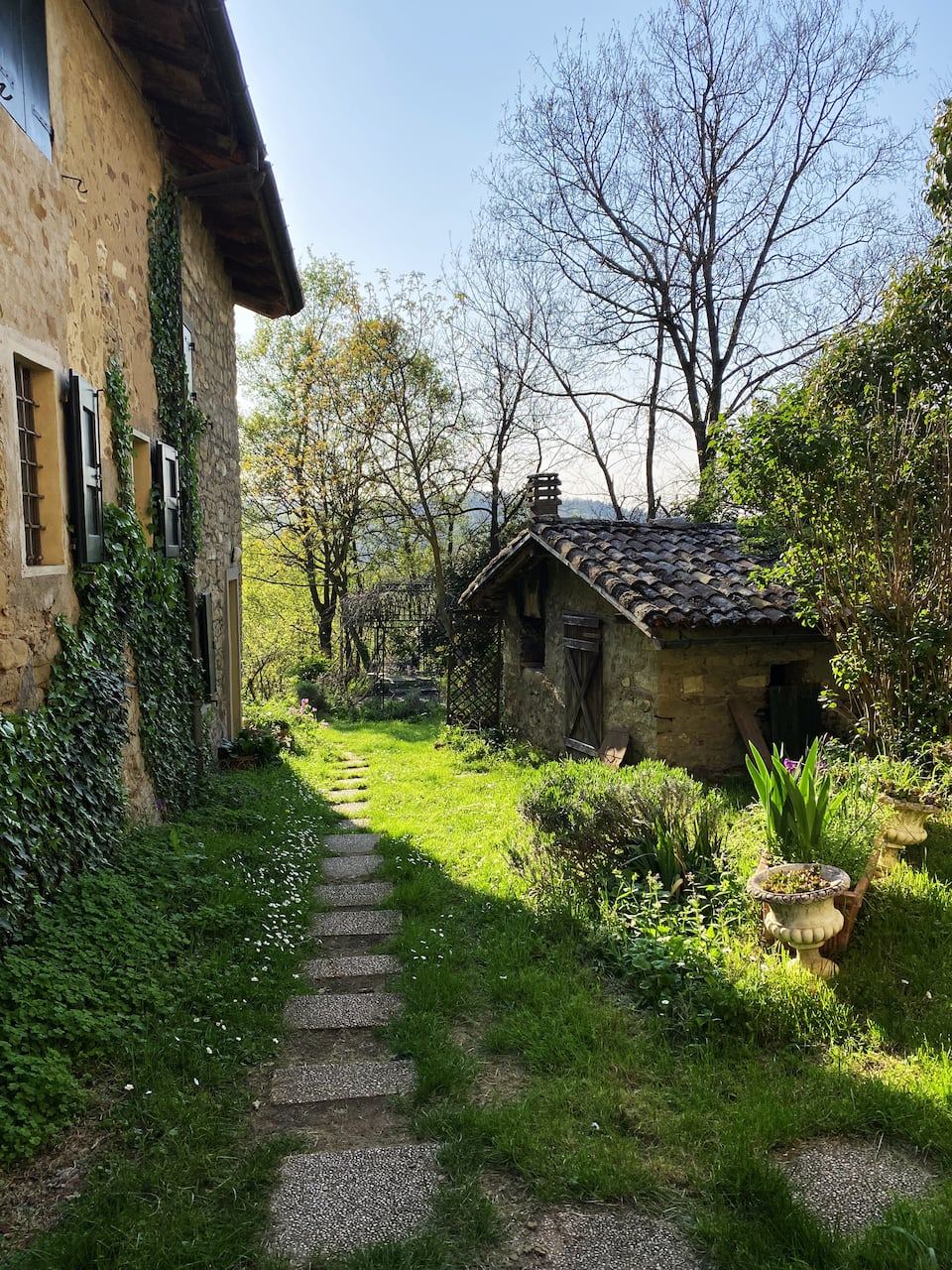 Garden path to the old stone shed